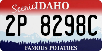 ID license plate 2P8298C