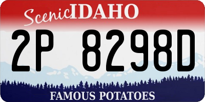 ID license plate 2P8298D