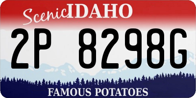 ID license plate 2P8298G