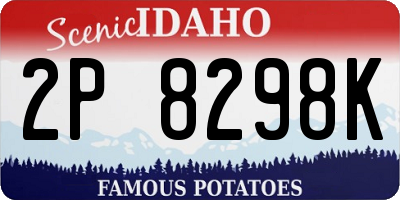 ID license plate 2P8298K