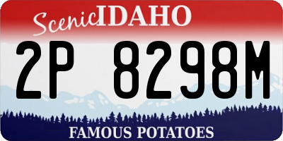 ID license plate 2P8298M