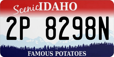 ID license plate 2P8298N