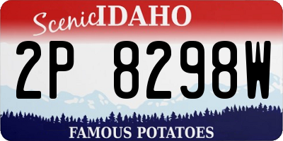 ID license plate 2P8298W