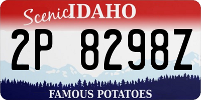 ID license plate 2P8298Z