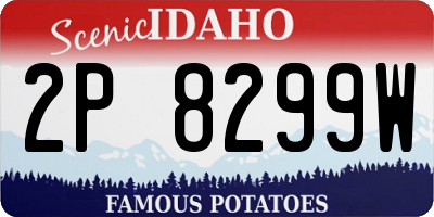 ID license plate 2P8299W