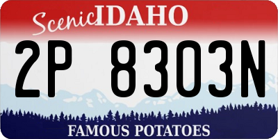 ID license plate 2P8303N
