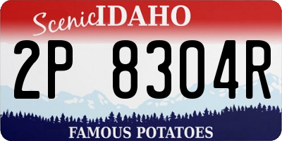 ID license plate 2P8304R