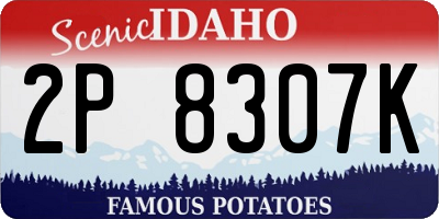 ID license plate 2P8307K