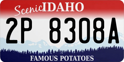 ID license plate 2P8308A
