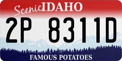 ID license plate 2P8311D