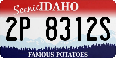 ID license plate 2P8312S