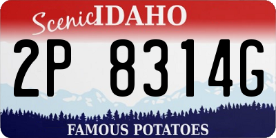 ID license plate 2P8314G