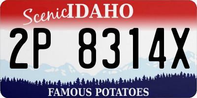 ID license plate 2P8314X