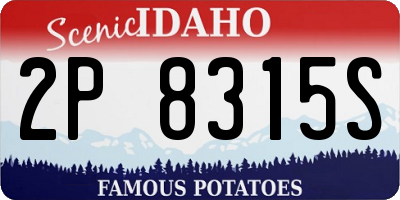 ID license plate 2P8315S