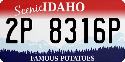 ID license plate 2P8316P
