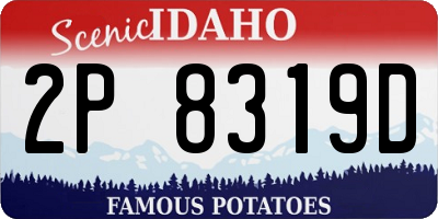 ID license plate 2P8319D