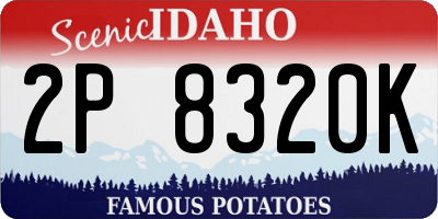 ID license plate 2P8320K