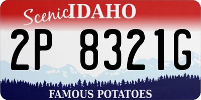ID license plate 2P8321G