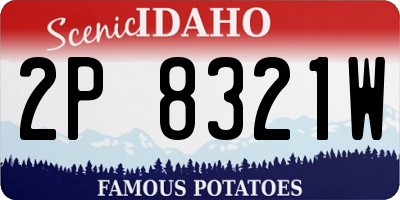 ID license plate 2P8321W