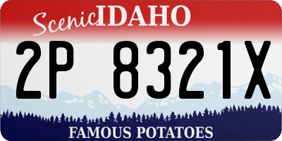 ID license plate 2P8321X