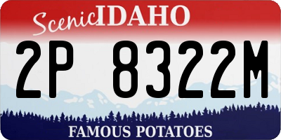 ID license plate 2P8322M