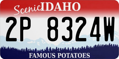 ID license plate 2P8324W