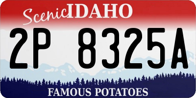 ID license plate 2P8325A