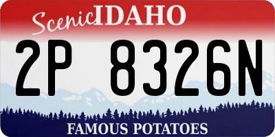 ID license plate 2P8326N