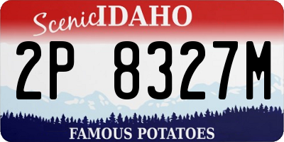 ID license plate 2P8327M
