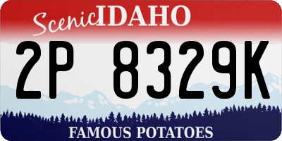ID license plate 2P8329K