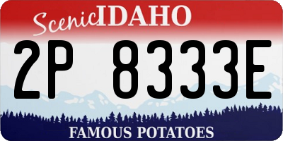 ID license plate 2P8333E