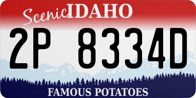 ID license plate 2P8334D