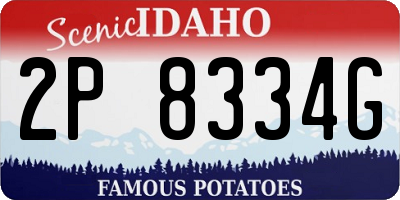 ID license plate 2P8334G