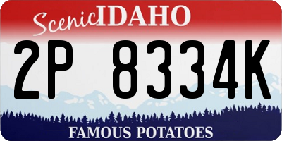 ID license plate 2P8334K