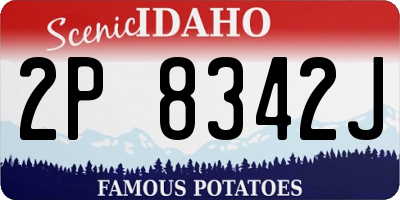 ID license plate 2P8342J