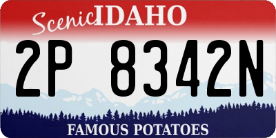 ID license plate 2P8342N