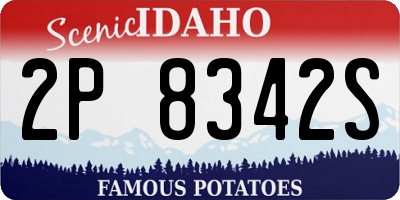 ID license plate 2P8342S