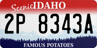 ID license plate 2P8343A