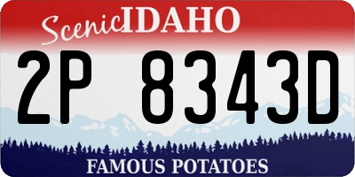 ID license plate 2P8343D