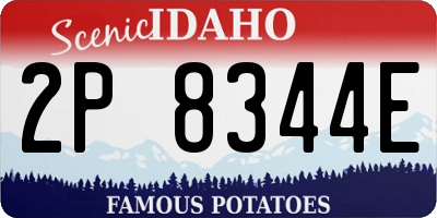 ID license plate 2P8344E