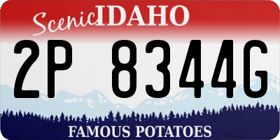ID license plate 2P8344G