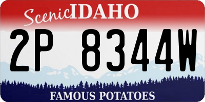 ID license plate 2P8344W