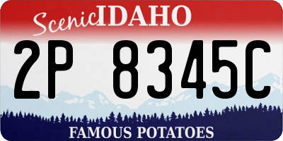 ID license plate 2P8345C