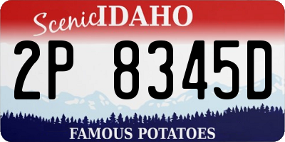 ID license plate 2P8345D