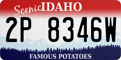 ID license plate 2P8346W