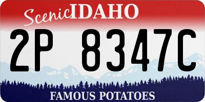 ID license plate 2P8347C