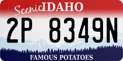 ID license plate 2P8349N