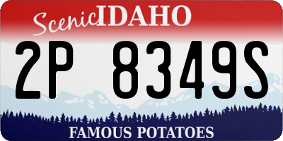 ID license plate 2P8349S