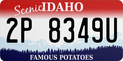 ID license plate 2P8349U