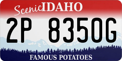 ID license plate 2P8350G